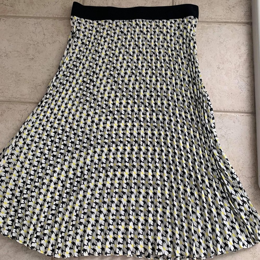 DKNY Knife Pleated Midi Skirt Sz Lg
